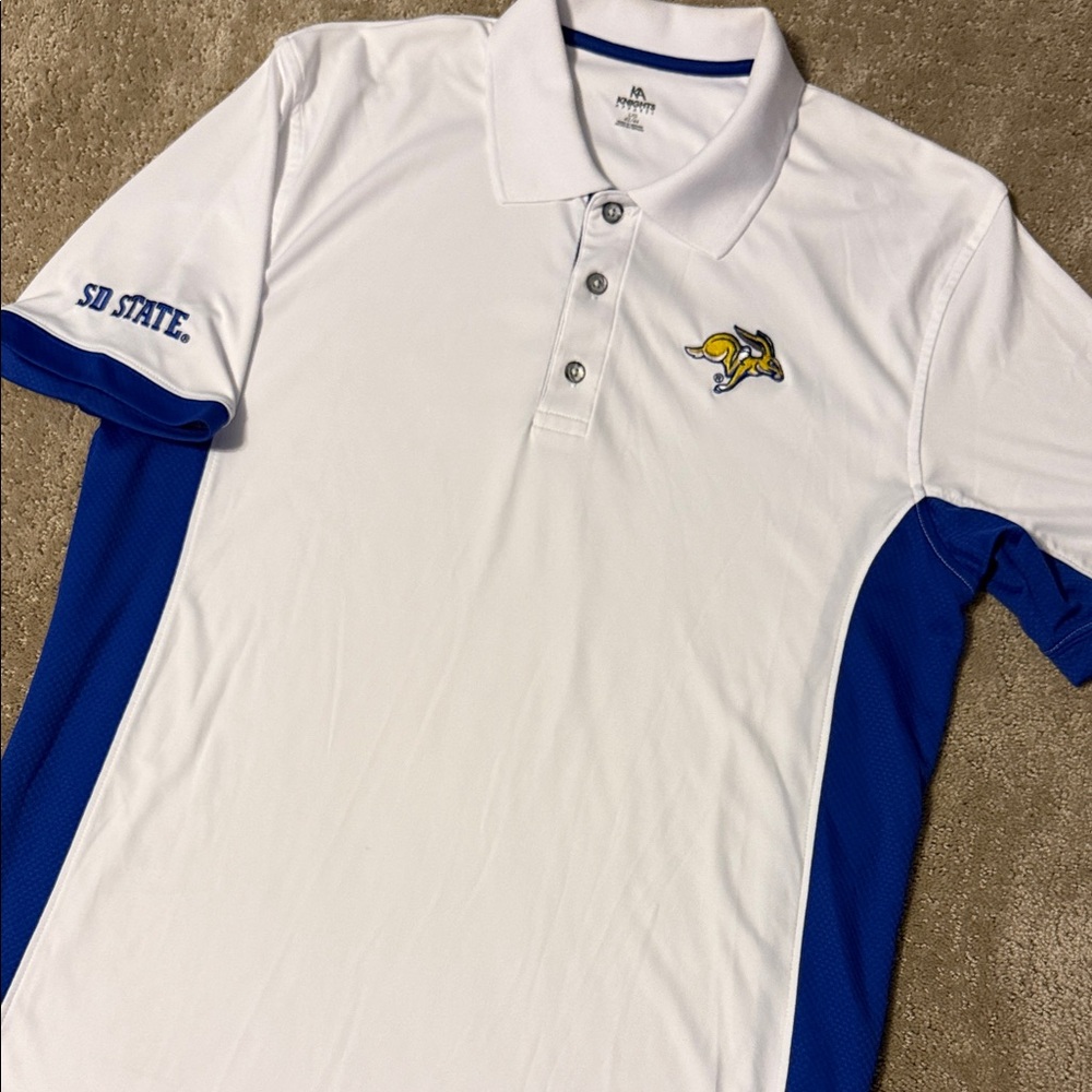 Knights Apparel White and Blue Polo Shirt